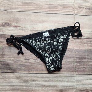 Billabong Vintage Y2K Black Silver Leopard Bikini Bottoms